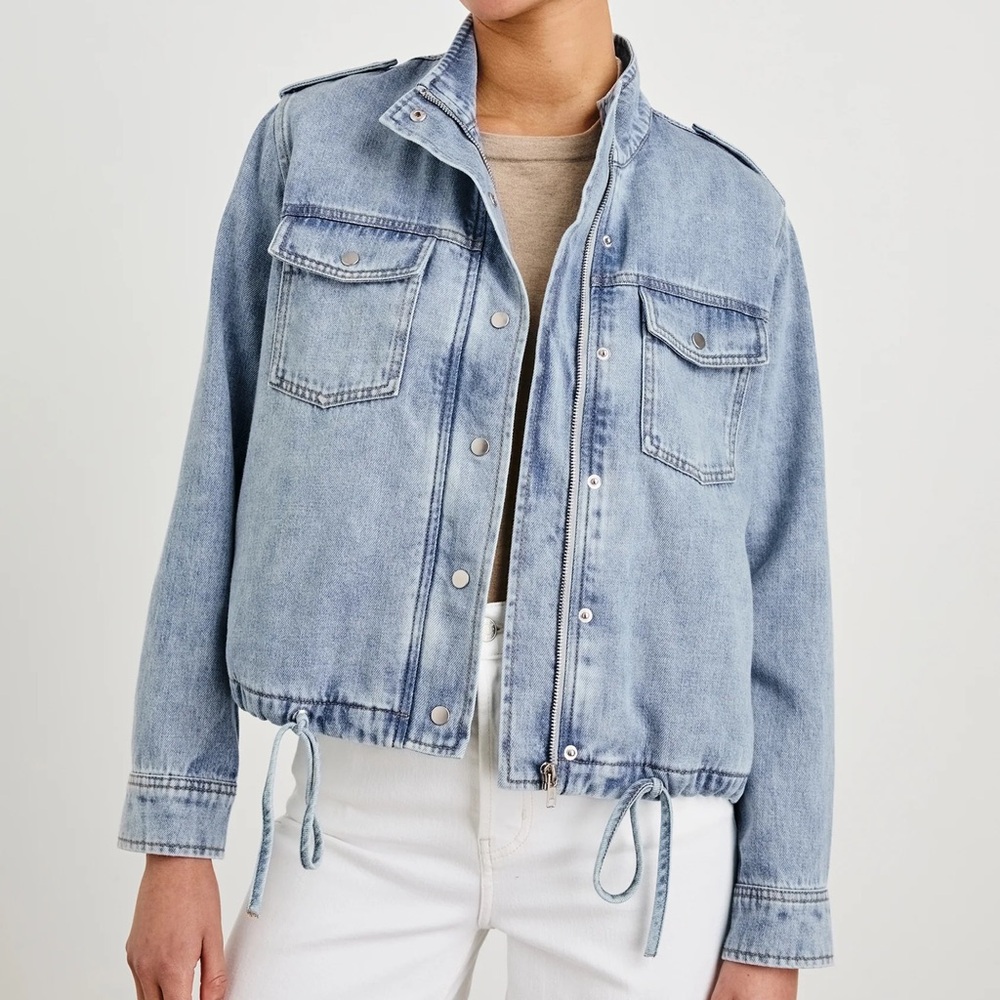 Rails Collins Jacket Faded Indigo Soft Chambray Loose Denim Jacket Size XS